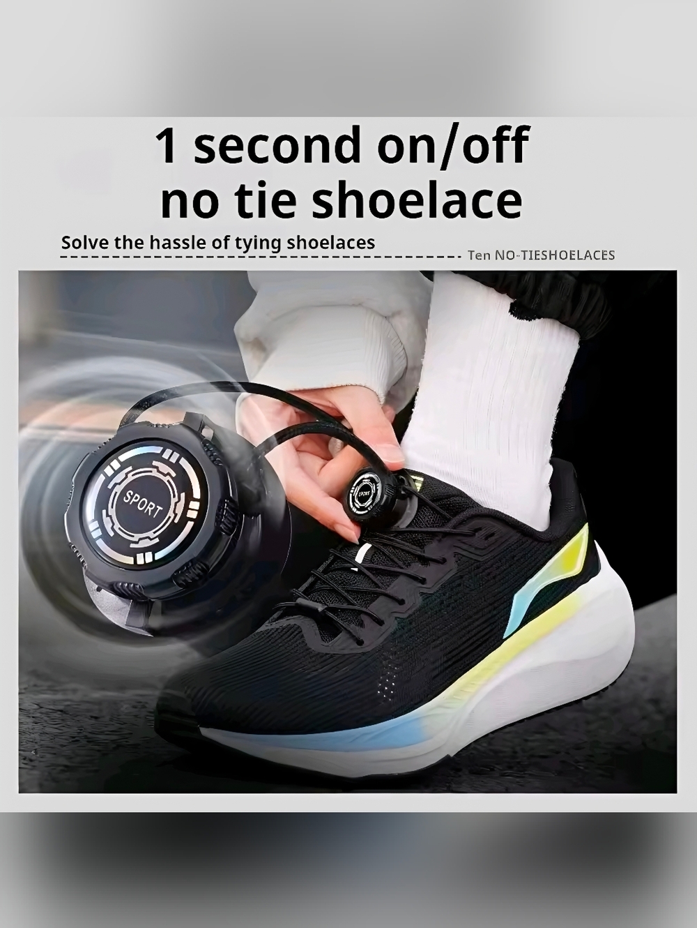Automatic Rotating Buckle No Tie Shoelaces Quick Fasten System - Picture 5 of 9